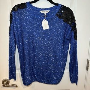 NWT Davis and Dani sequin appliqué glitter sweater size M/L